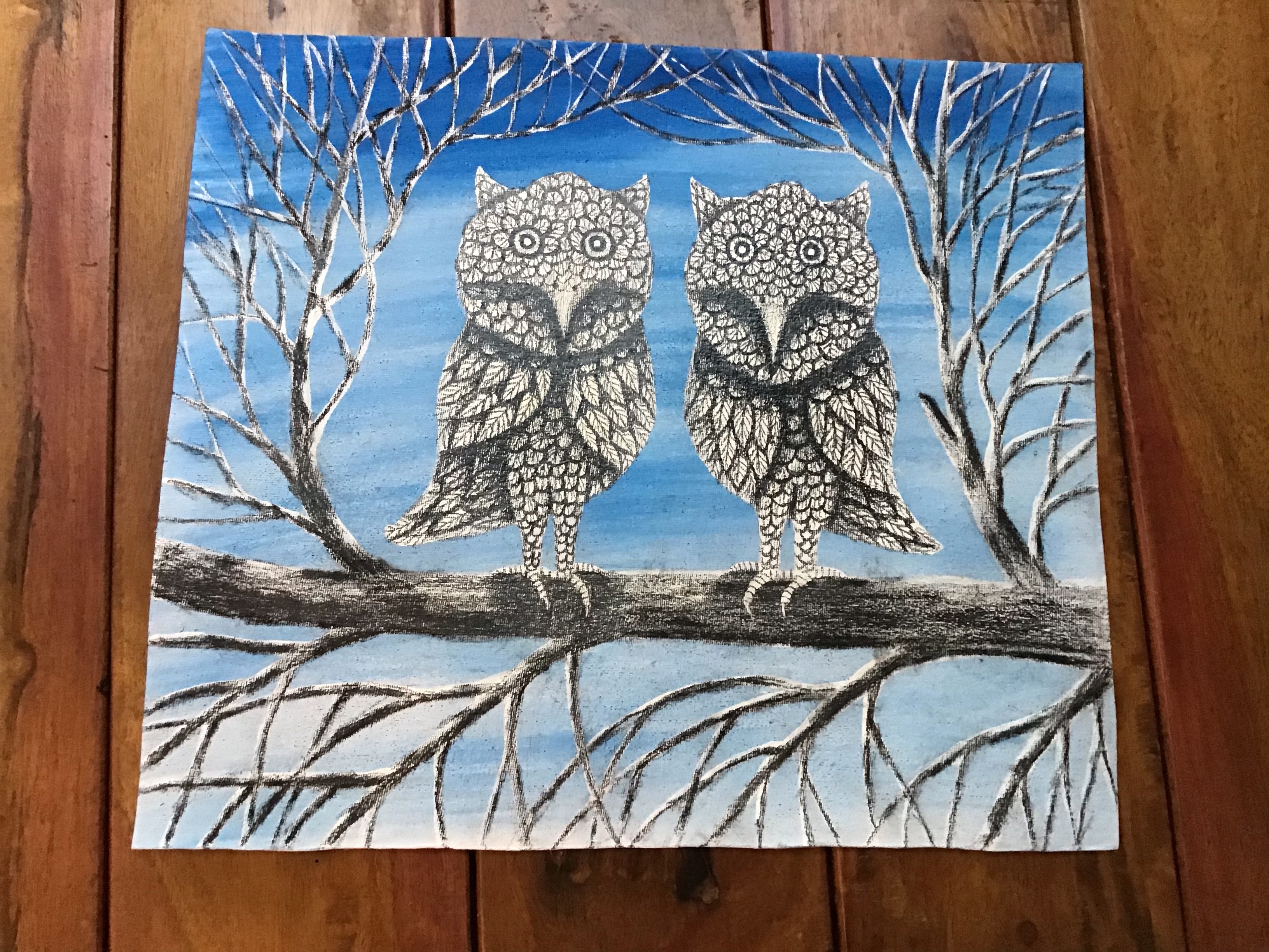 Acrylic Painted-Owl