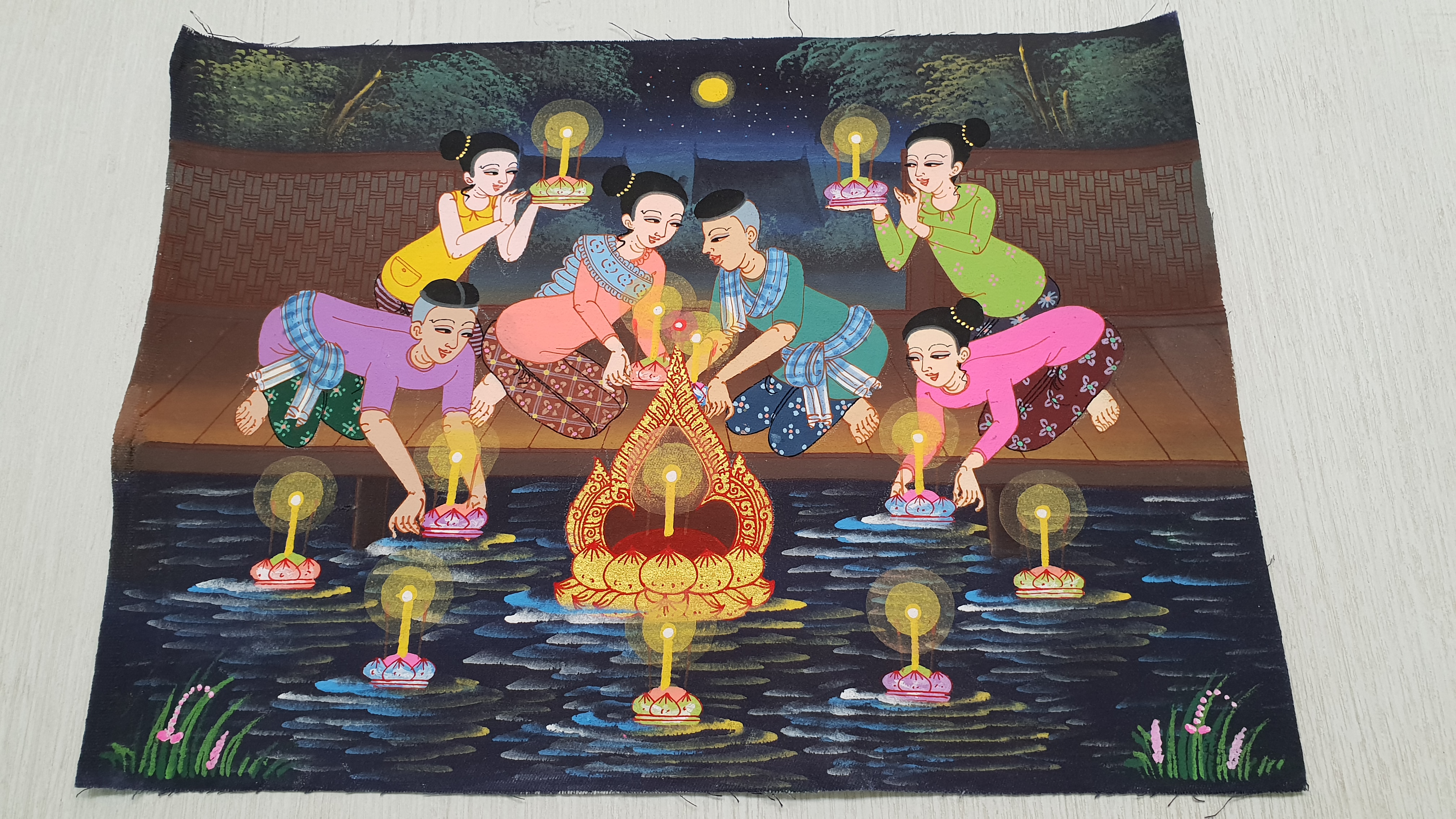 Painting on Canvas (Small) - Kratong Floating Festival