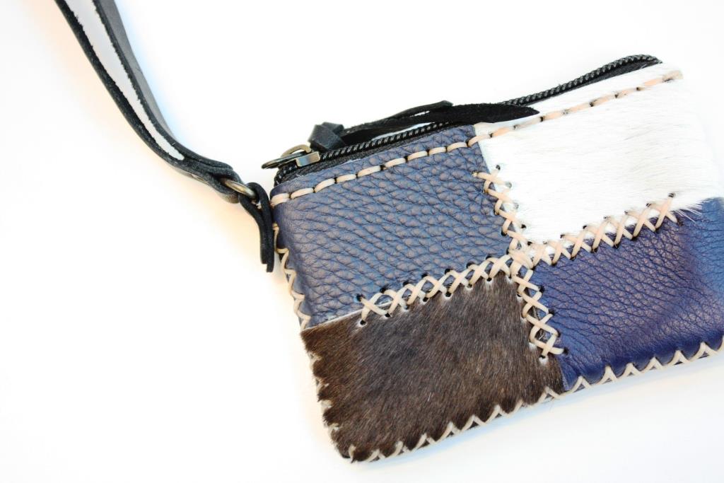 Cowhide square coin bag
