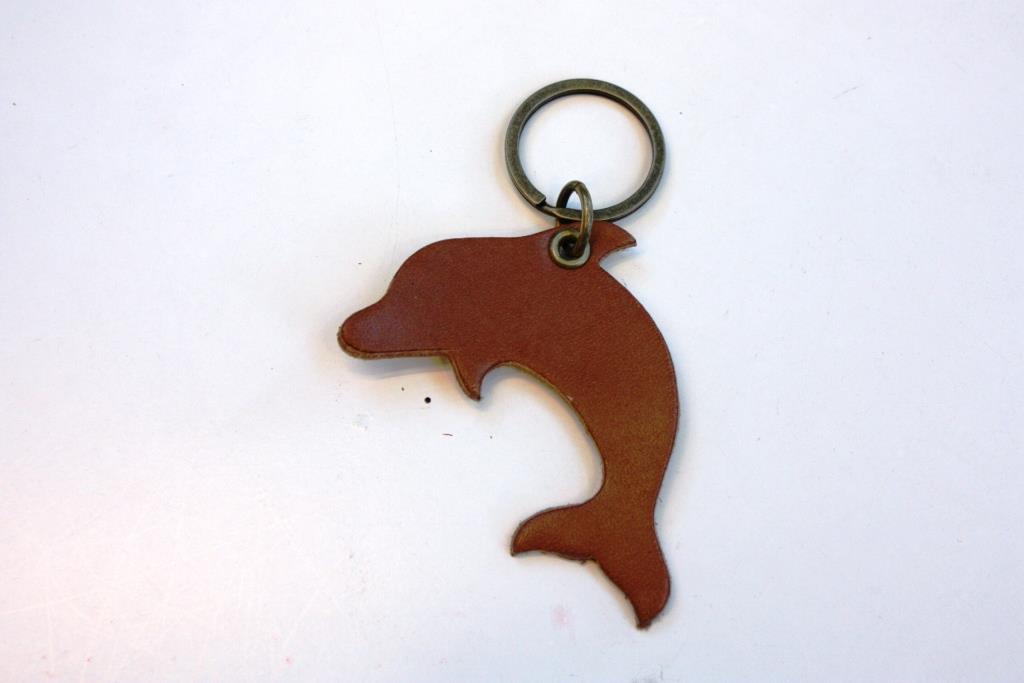 Leather Dolphin Keychain