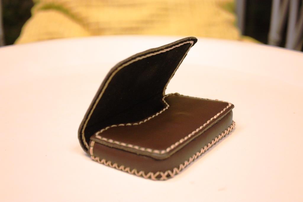 Magnetic leather business card box