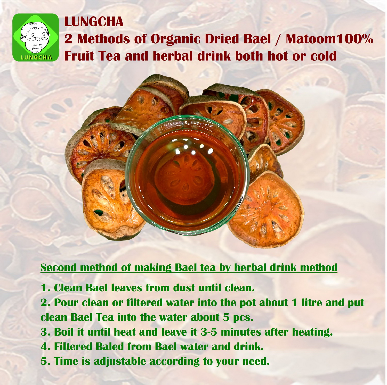 Organic Dried Bael or Matoom Fruit Tea 100 Natural for healthy hot or cold herbal drink 500