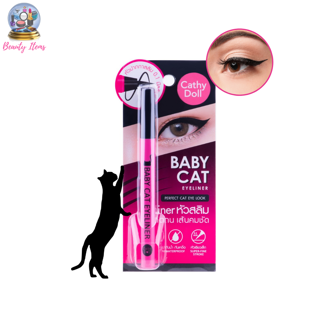 อายไลเนอร์กันน้ำ เคที่ ดอลล์ เบบี้ แคท อายไลเนอร์ 0.5 กรัม Cathy Doll Baby Cat Eyeliner 0.5 g.