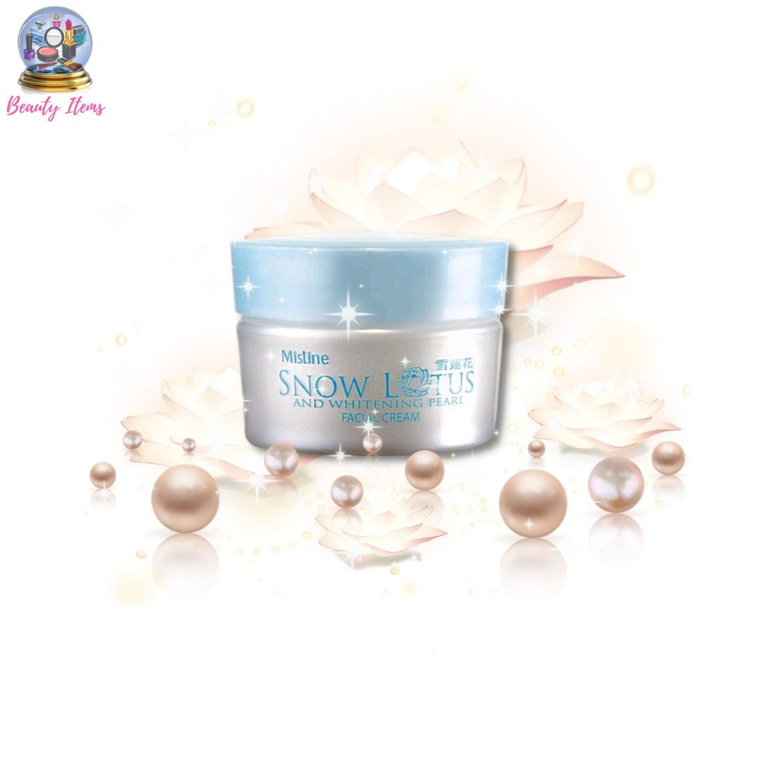 ครีมทาหน้าบัวหิมะ มิสทีน สโนว์ โลตัส Mistine Snow Lotus And Whitening Pearl Facial Cream 30 g.
