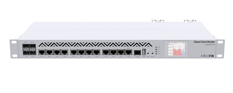 CCR1036-12G-4S-EM ,1U rackmount, 12x Gigabit Ethernet, 4xSFP cages, LCD, 36 cores x 1.2GHz CPU, 8GB RAM, 24 mpps fastpath, Up to 16Gbit/s throughput, RouterOS L6, Dual PSU