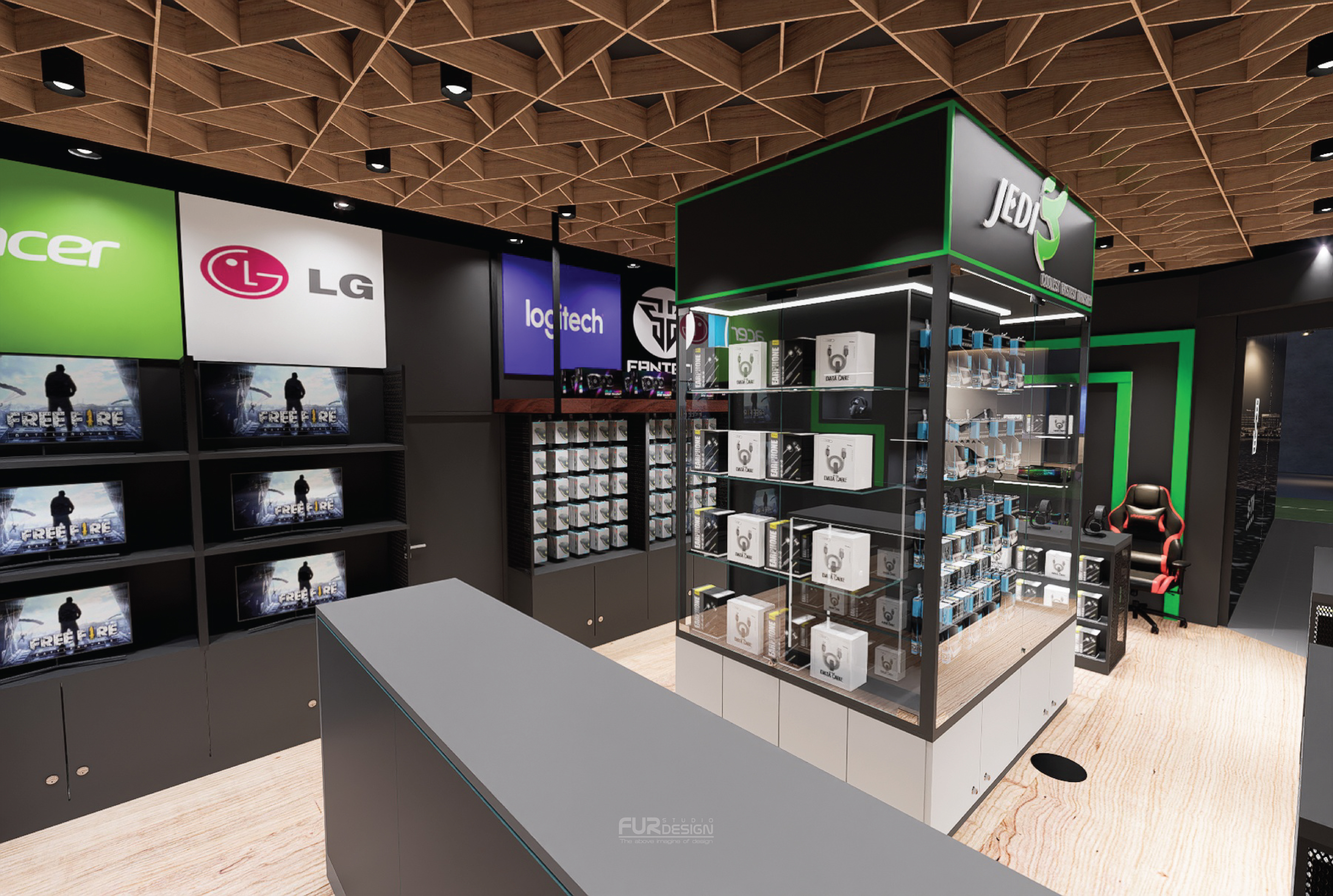 Design, manufacture and installation of stores: Jedi Computer Shop ...