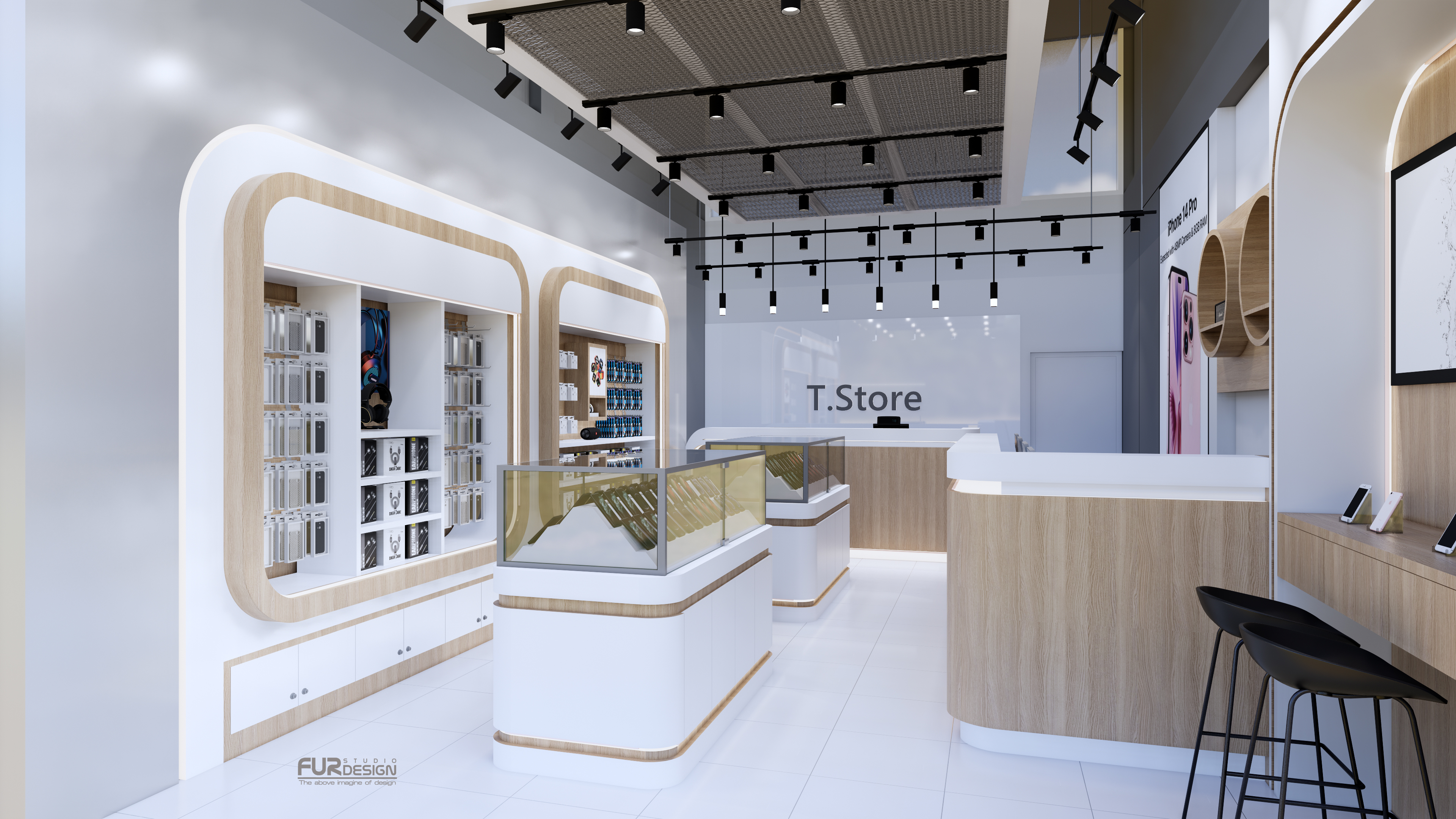 ออกแบบ ผลิต และติดตั้งร้าน : ร้าน T.Store อยุธยา