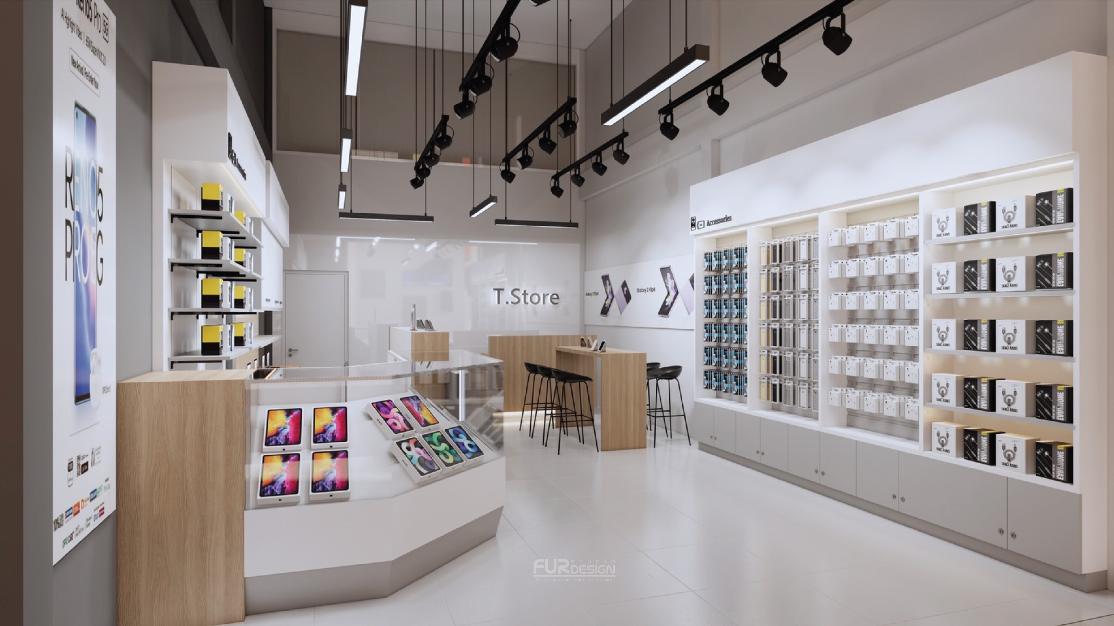 ออกแบบ ผลิต และติดตั้งร้าน : ร้าน T.Store อยุธยา