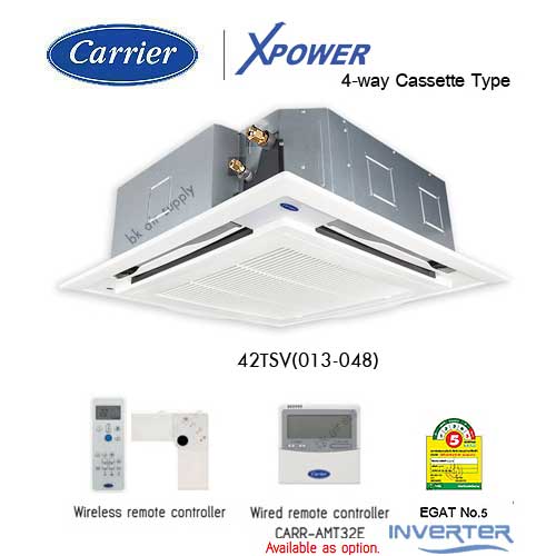Carrier Inverter 42TSV 4-Way Cassette Type_Bkairsupply