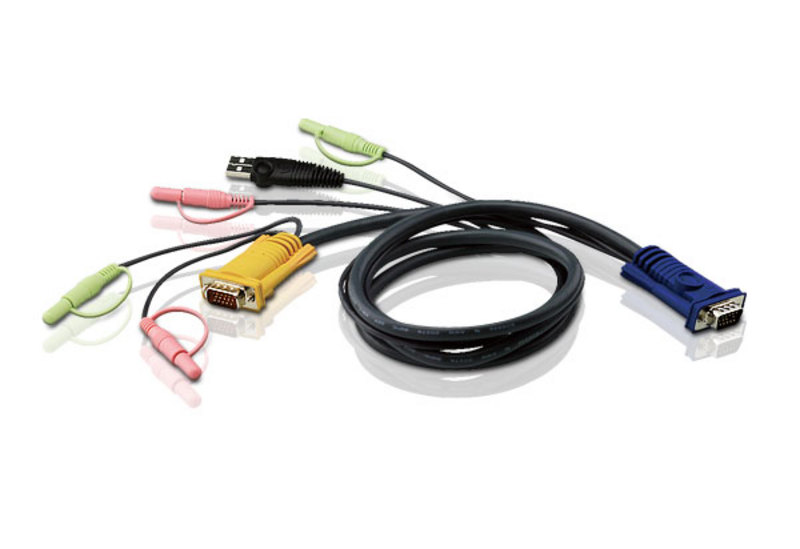 2L-5302U : 1.8M USB KVM Cable with 3 in 1 SPHD and Audio