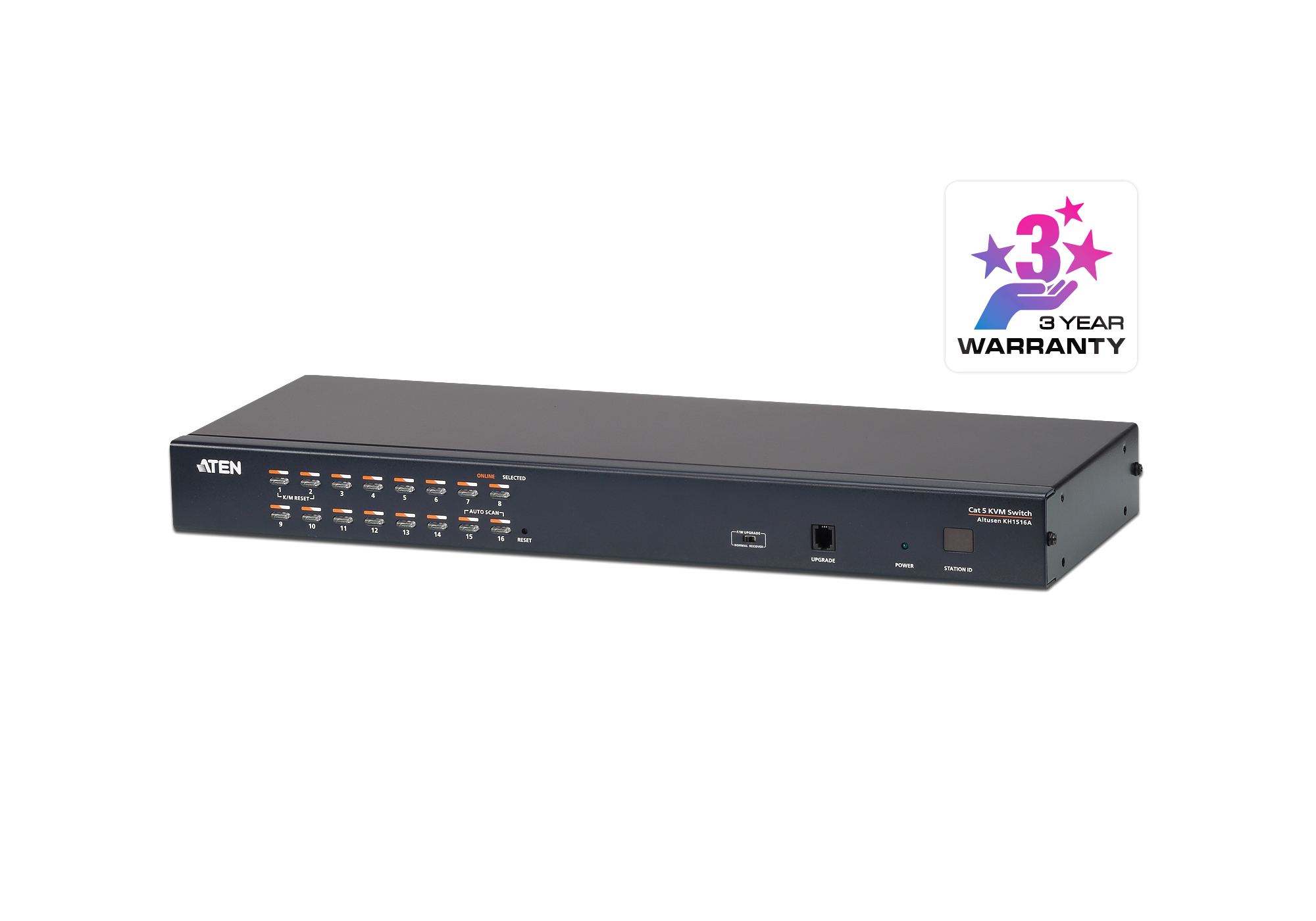 KH1516A 16-Port Multi-Interface ( DisplayPort, HDMI, DVI, VGA) Cat 5 KVM Switch
