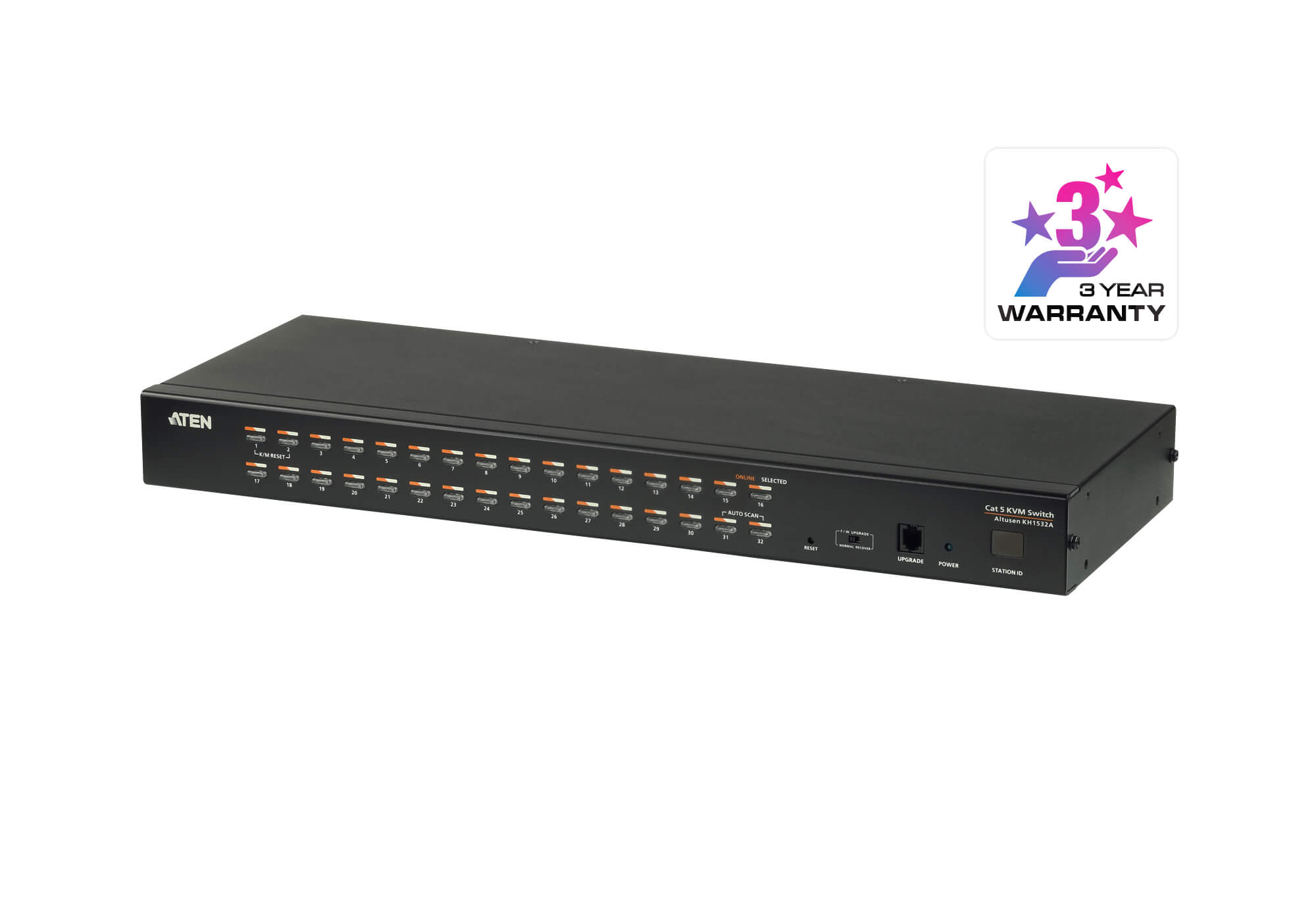KH1532A 32-Port Multi-Interface (DisplayPort, HDMI, DVI, VGA) Cat 5 KVM Switch