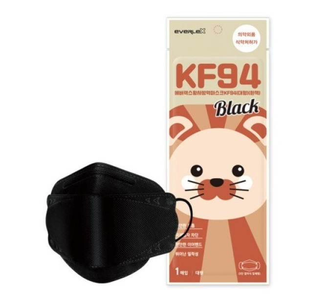Everlex KF94 Mask [L] Black 82kmall