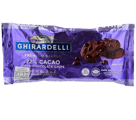 Ghirardelli Baking 72% Cacao Bitter Choc Chips 283 grams - bakeryland