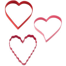 Set tagliapasta cuore zigrinato con n.5 pezzi di diverse misure