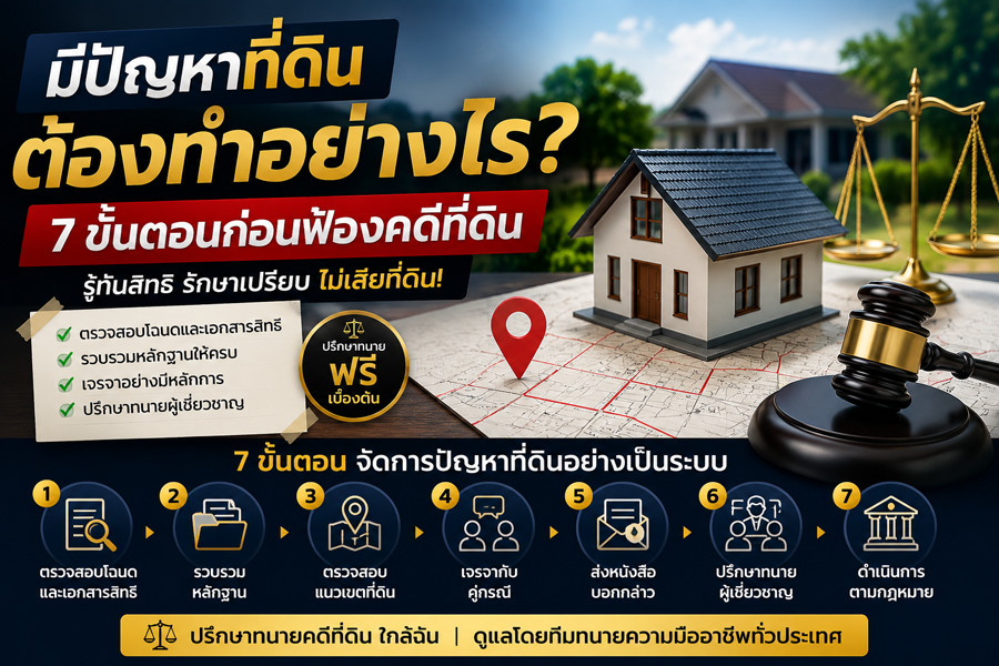 คดีที่ดิน 7 ขั้นตอนจัดการปัญหาที่ดิน
