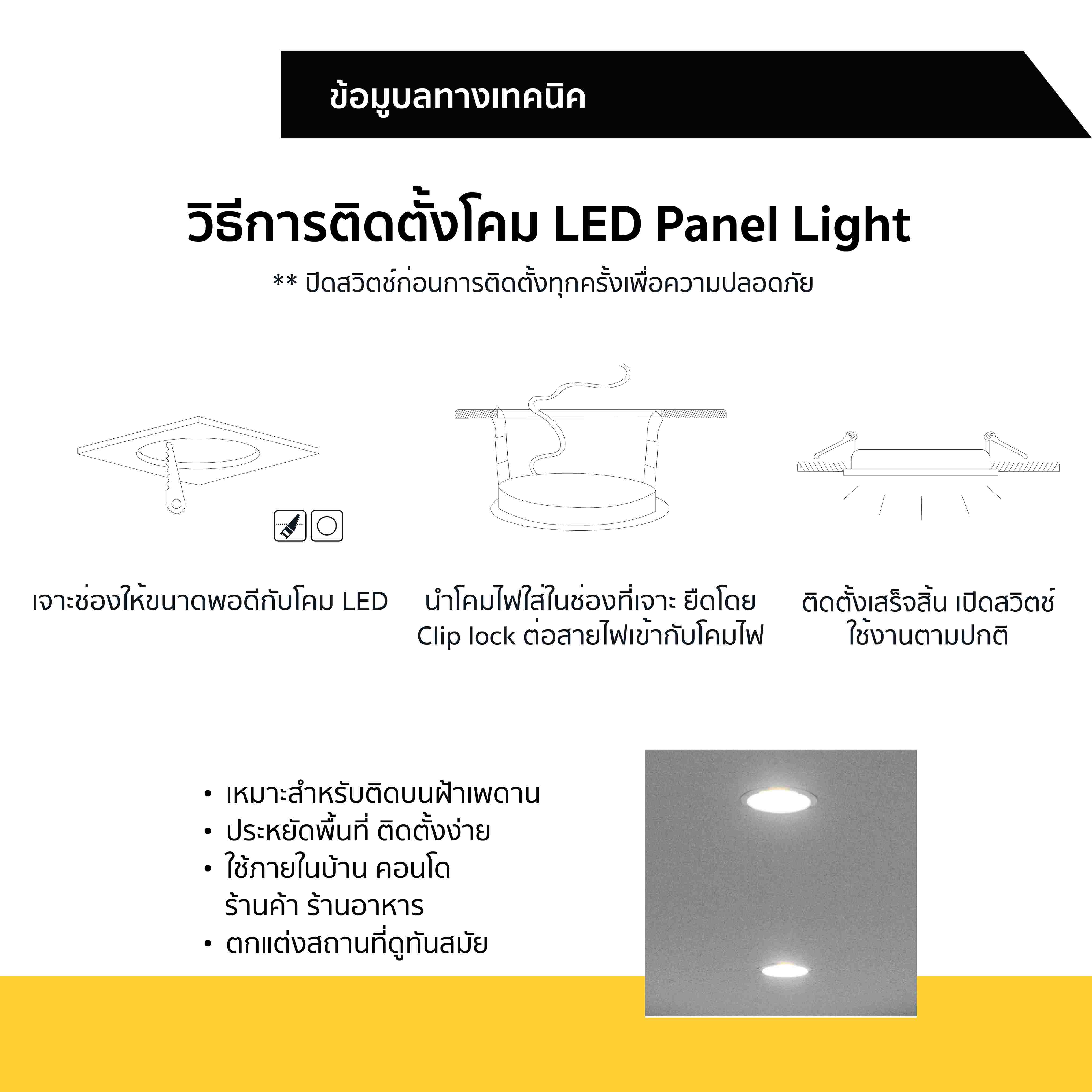 โคมไฟ LED Panel Light Round รุ่น CORNELL กลม