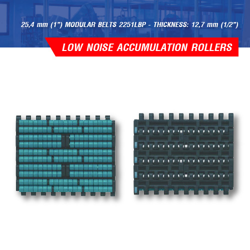 25,4 mm (1”) MODULAR BELTS 2251LBP - THICKNESS: 12,7 mm (1/2”)
