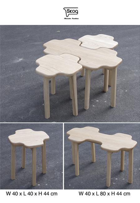 CLOUDY wood stool set