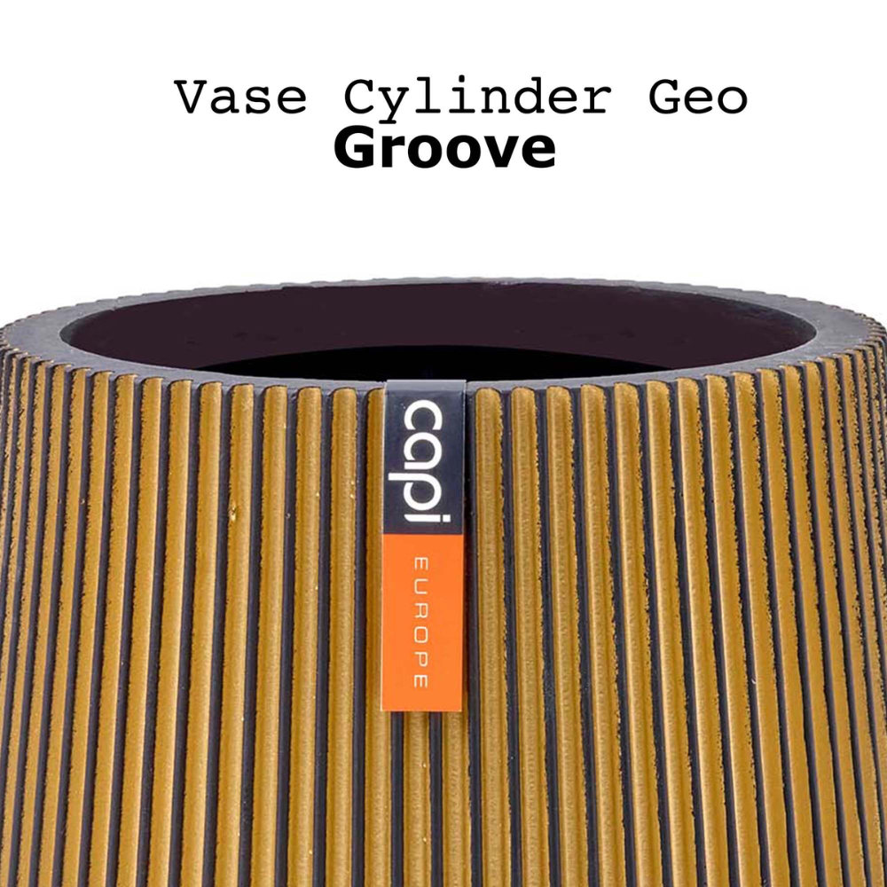 Vase Cylinder Geo Groove Capi Europe outdoorfurniturethailand