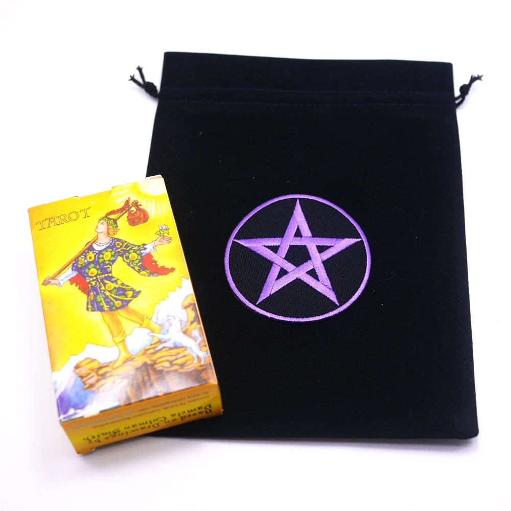 Black Slipknot Bags with Purple Pentacle