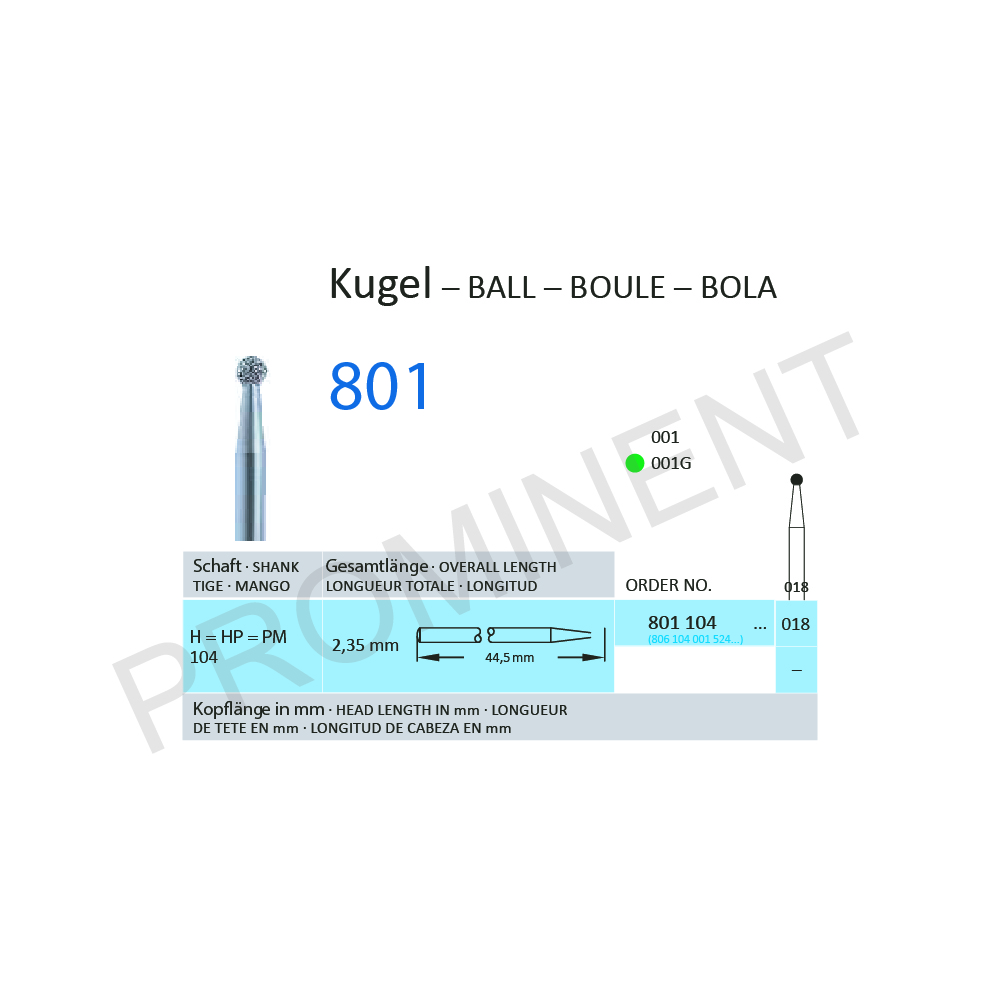 Kugle-Ball 801 104 018 / 1PCS