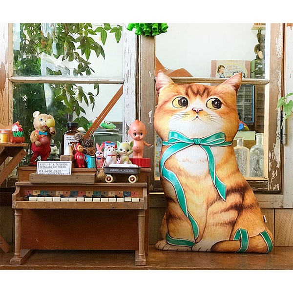 ผ้า cotton Linen สำหรับทำตุ๊กตาน้องแมว ขนาดผ้า 75 x 45 cm.(สีเหลือง)