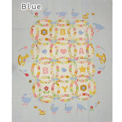 ผ้าบล๊อค Baby Quilt ญี่ปุ่น โทนฟ้า ขนาด 90*110 cm.