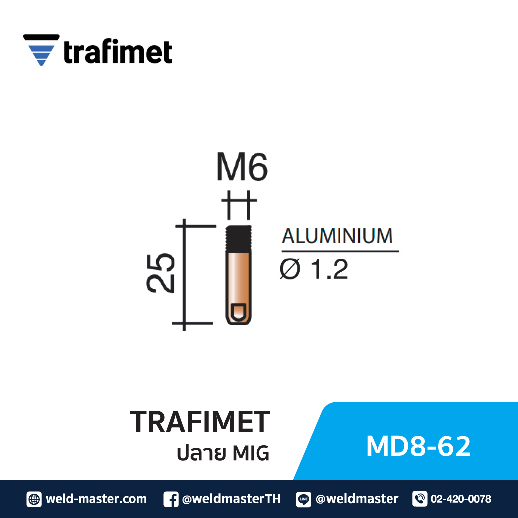 "TRAFIMET" MD8-62 ปลายMIG D1.2MM EP15 24