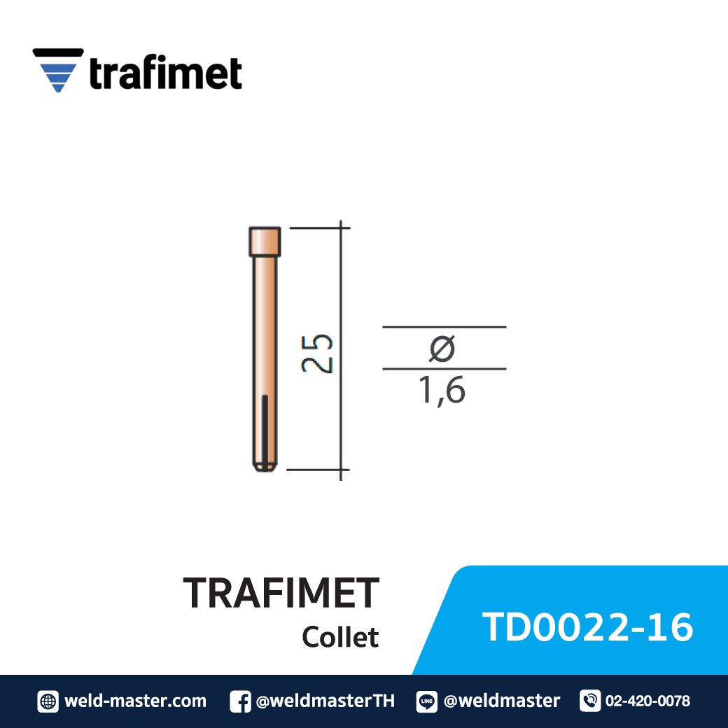 "TRAFIMET" TD0022-16 COLLET 1.6