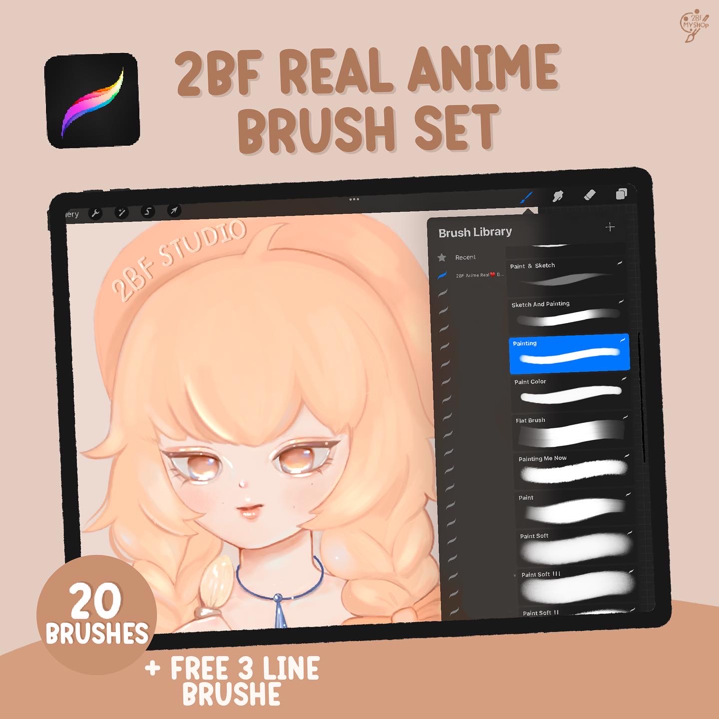 2BF Real Anime Brush Set |PROCREAT BRUSHED|