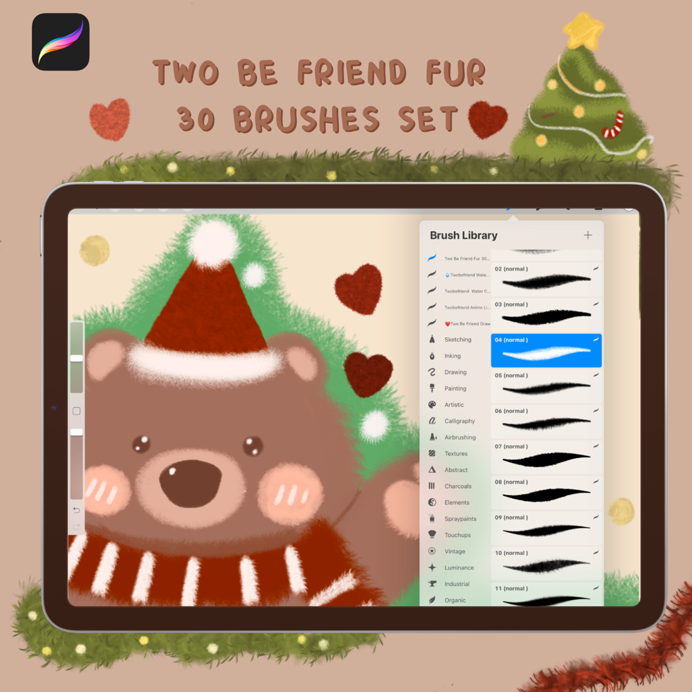 Two Be Friend Fur 30 Brushes Set |PROCREAT BRUSH |