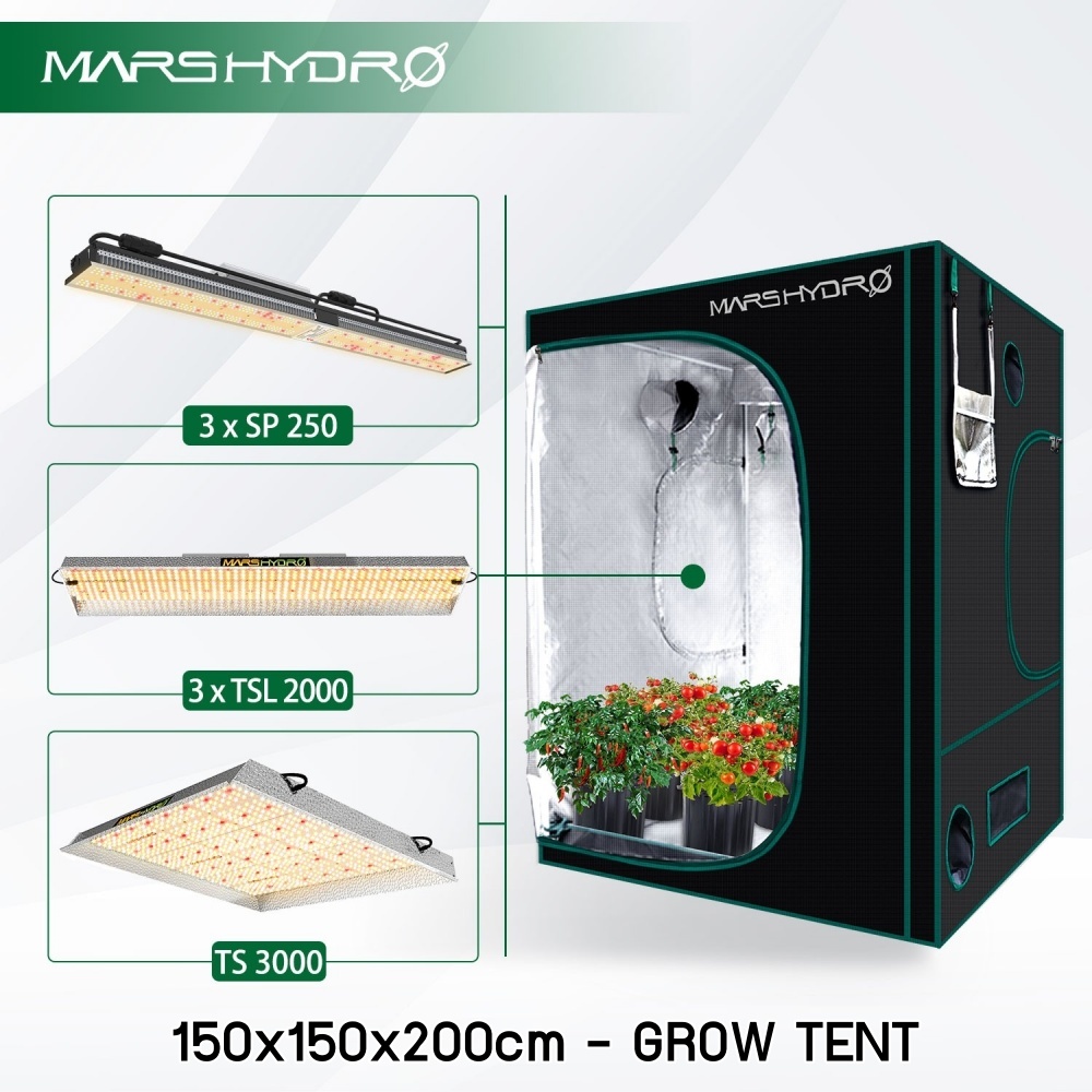 MARSHYDRO 150x150 x200cm Reflective Mylar Hydroponic Grow Tent for Indoor Plant Growing (60''X60''X80'')