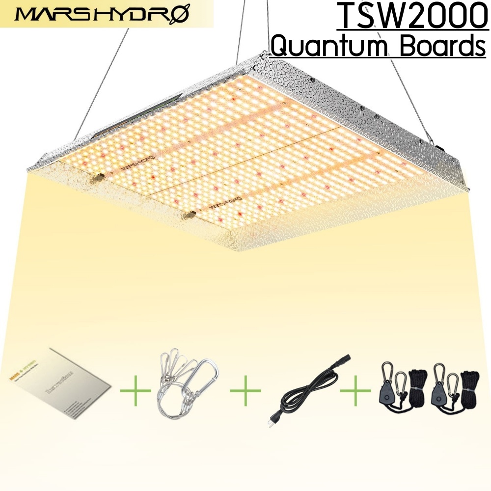 MARS HYDRO TSW2000 Quantum Boards ไฟปลูกต้นไม้ รุ่น TSW2000 LED Grow Light Full Spectrum 2019 Full Spectrum Plants Growing Lights for outdoor & Hydroponic indoor for Seeding, veg, bloom stage in Grow tent or Green house by MARS HYDRO Sun-like Spectrum