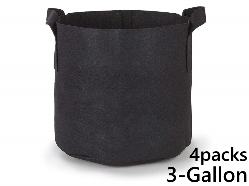 แพ็ค 4! ถุงปลูกต้นไม้แบบผ้า ขนาด 3แกลลอน สูง 20ซม Smart Grow Bag 3-Gallon - Fabric Pot