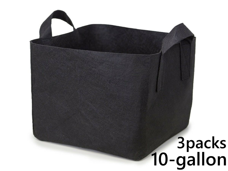 แพ็ค 3! ถุงปลูกต้นไม้แบบผ้า ขนาด 10แกลลอน ทรงสี่เหลี่ยม สูง 30ซม Smart Grow Bag 10-Gallon - Fabric Pot Square Shaped 