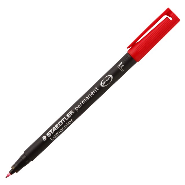 ปากกาเขียนแผ่นใส Staedtler F 0.6 มม. สีแดง