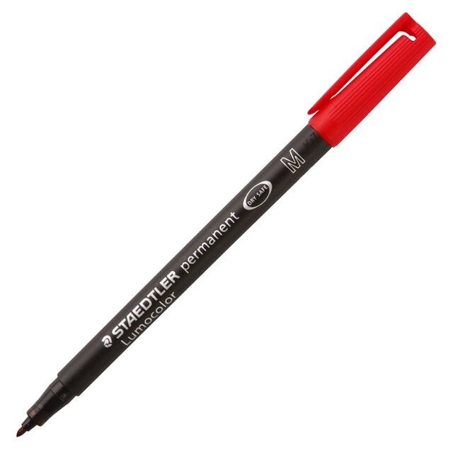 ปากกาเขียนแผ่นใส Staedtler M 1.0 มม. สีแดง