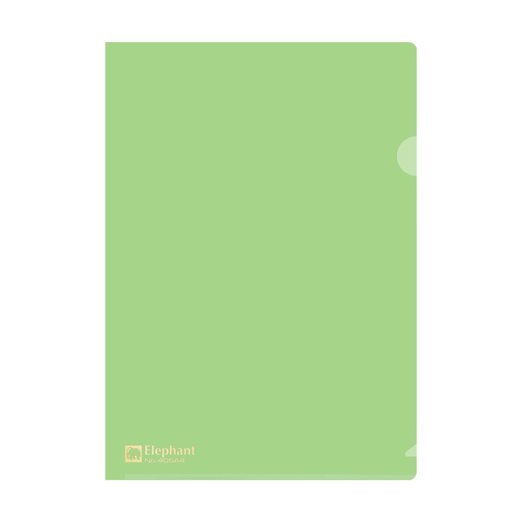 แฟ้มซองพลาสติก ตราช้าง No.405A4 สีเขียว
