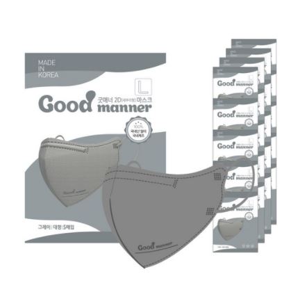 Good manner 2D Color Mask [Gray M 100pcs.]