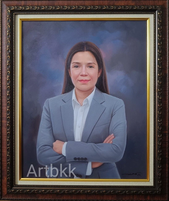 องค์กรธุรกิจระดับประเทศ ธนาคารกรุงไทย สำนักงานใหญ่ สั่งภาพวาดเป็นของขวัญวันเกษียณ