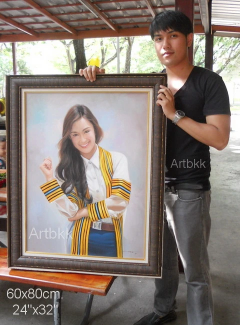 รับวาดภาพสีน้ำมันนิสิตนักศึกษาเป็นของขวัญวันรับปริญญา