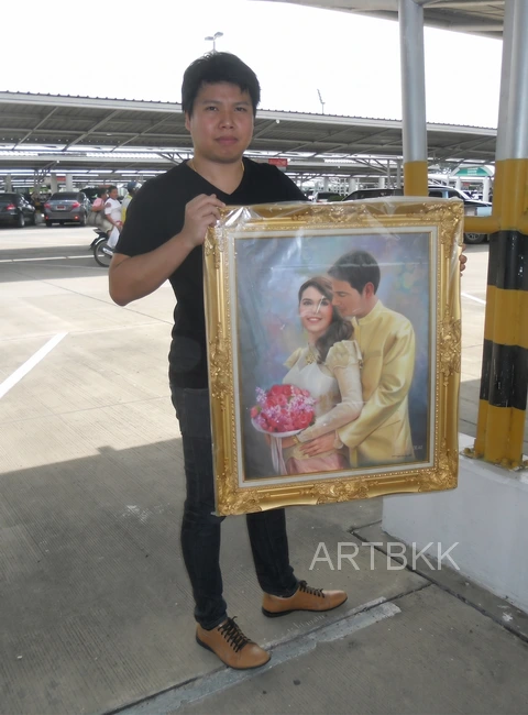 รับวาดภาพคู่รักเป็นของขวัญวันแต่งงาน วันครบรอบ วาเลนไทน์