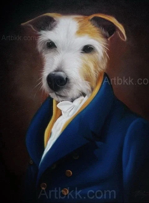 รับวาดภาพสีน้ำมันสัตว์เลี้ยง น้องหมา น้องแมว เป็นของขวัญ
