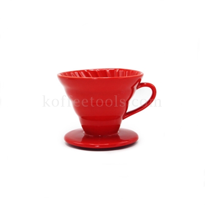 กรวยดริปกรองกาแฟเซรามิกสีแดง (1-2 cup)