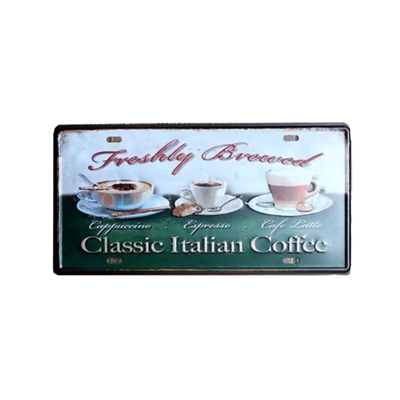 ป้ายสังกะสี Classic Italian Coffee
