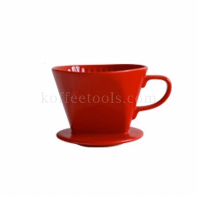 ดริปเปอร์เซรามิคสีแดง ทรงกรวยตัด (2-4 cups)