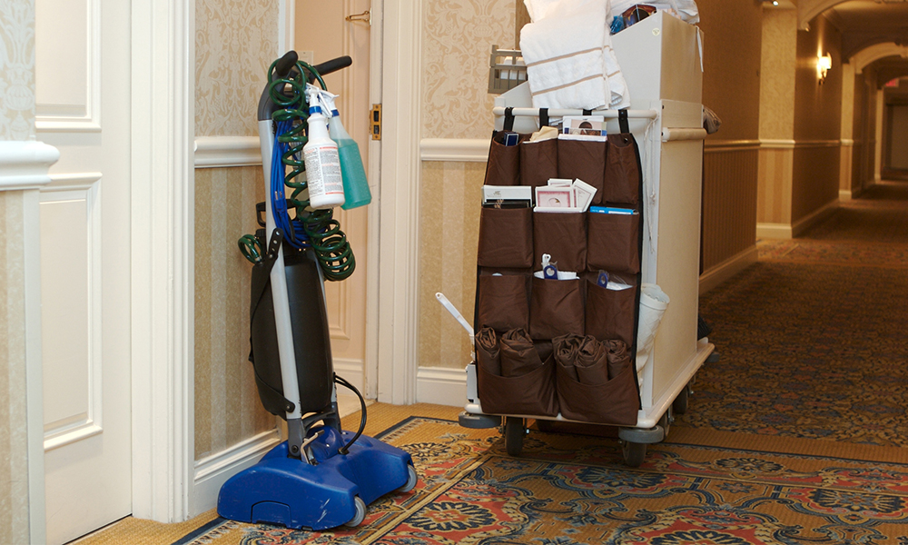 รถเข็นเก็บห้องพักแขก รถเข็นแม่บ้านทำความสะอาด