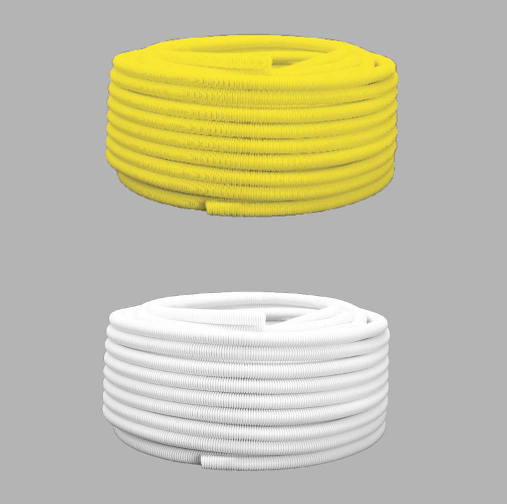 uPVC Corrugated Conduit  Yellow  White