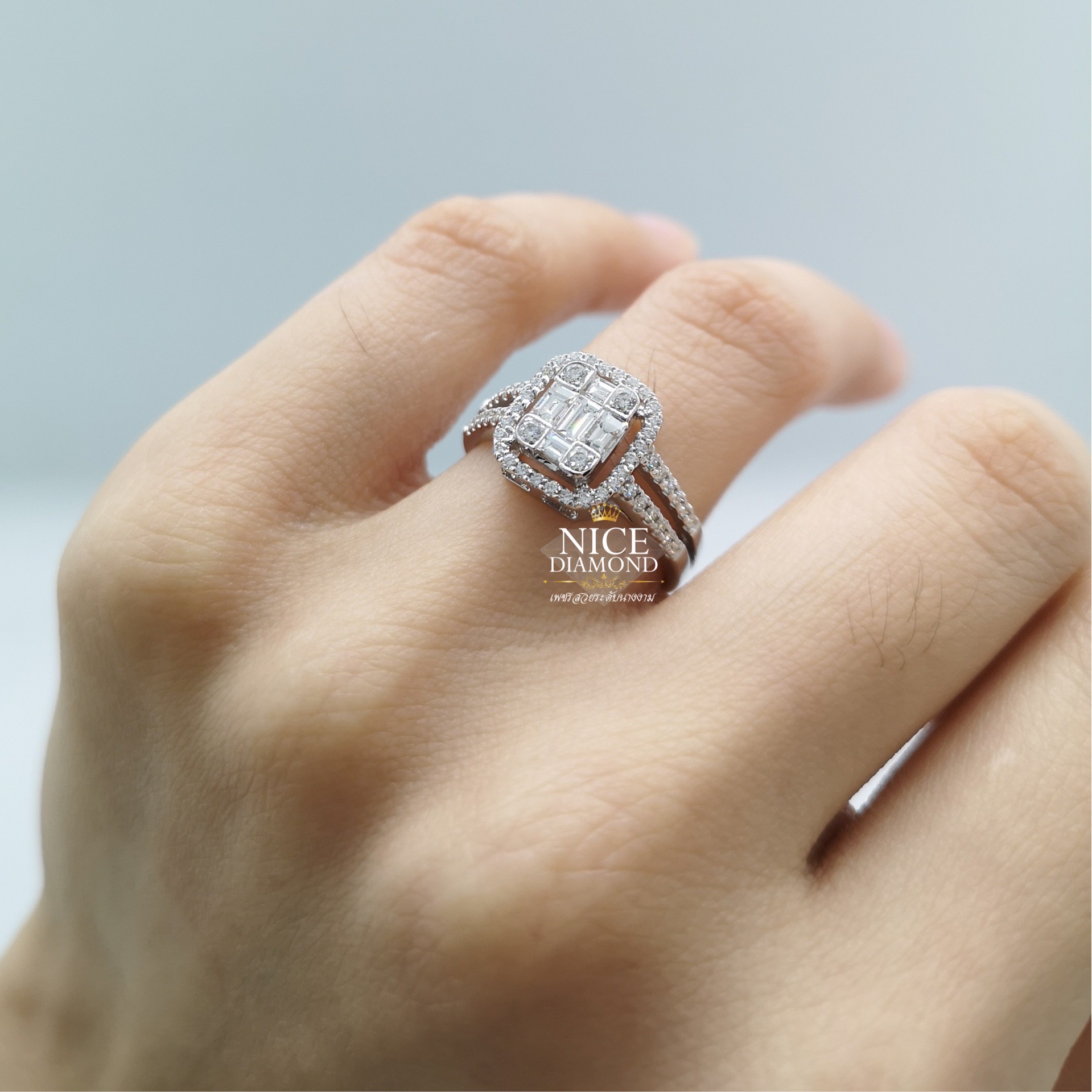 แหวนเพชรประกบ แหวนเพชรแฟนซี แหวนเพชรผู้หญิงแฟชั่น KD3778